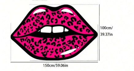 Tapis à Lèvres Roses Léopard Personnalisé Exclusif