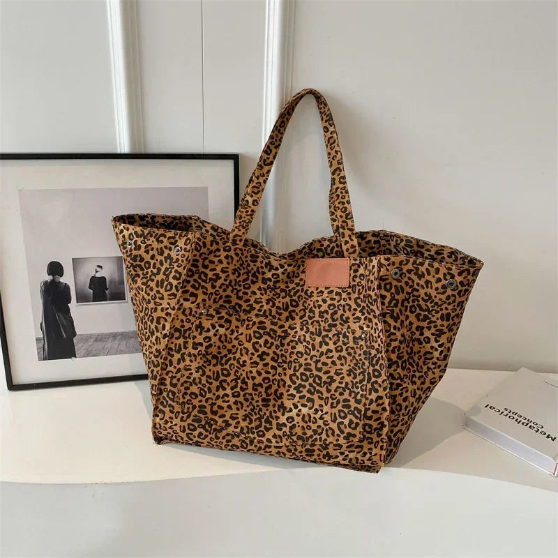 Oversized Leopard Prints Shoulder Bags for Women ags