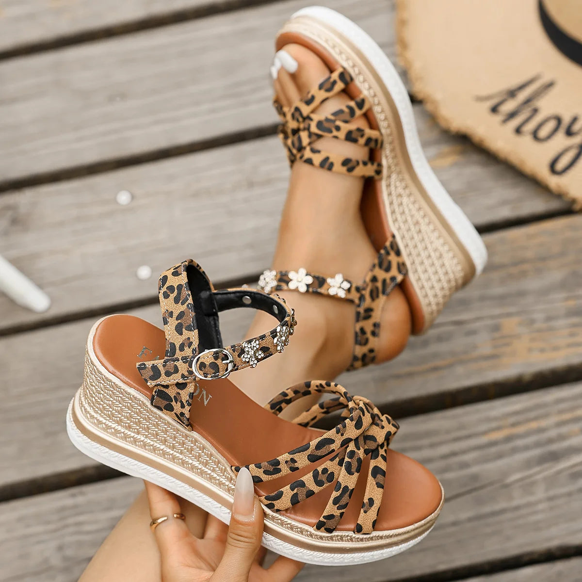 Sexy Leopard Print Platform Sandals Women 2025 Summer