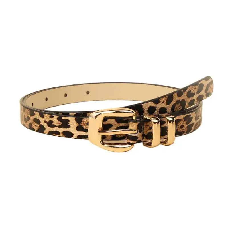 Leopard Print Pu Women's Belt Trendy Casual Versatile Jungle Line