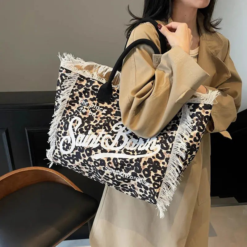 Fashion tote bag 2025 new women's bag personalized - Jungle Line