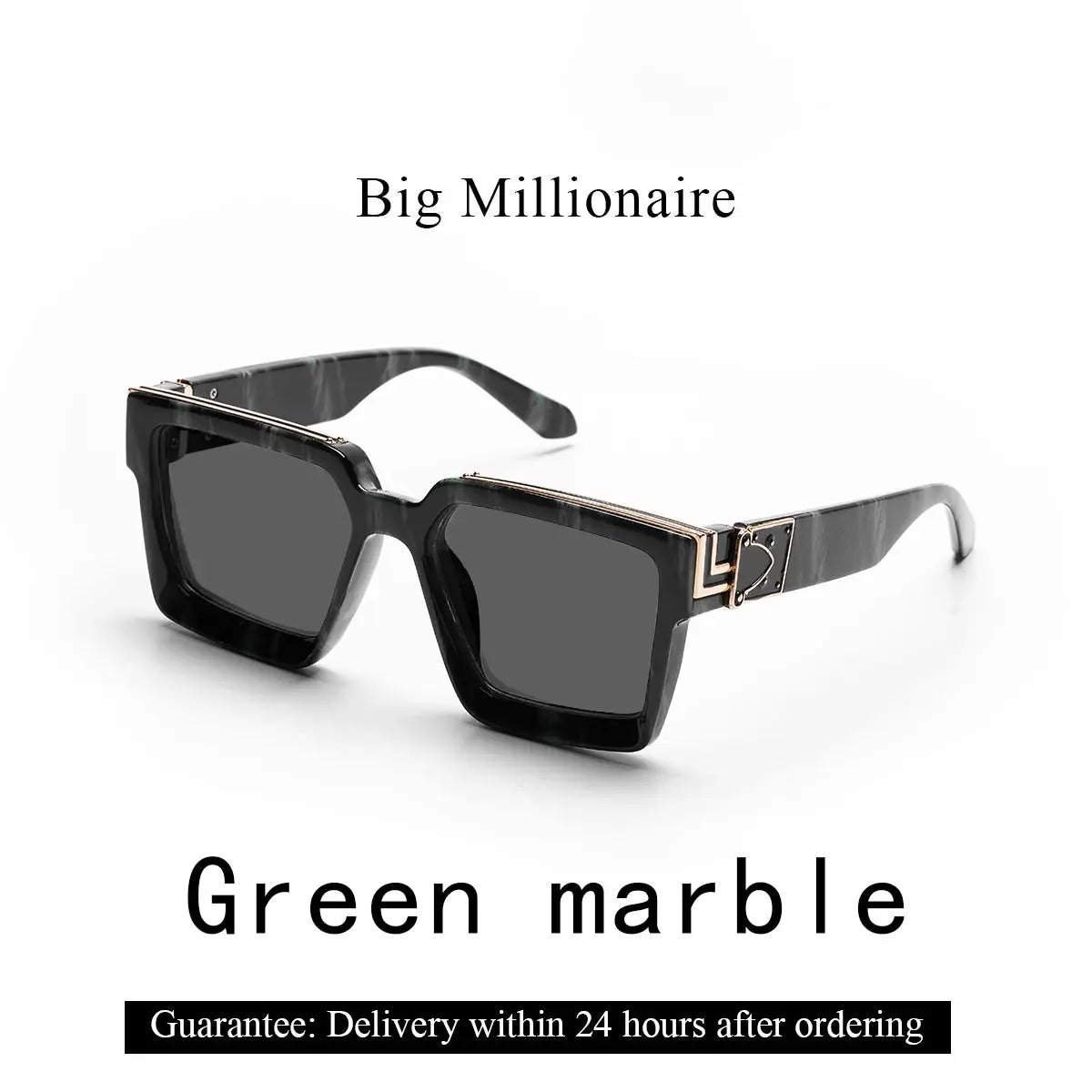 Ruiao Retro Black Millionaire Shades Luxury Sunglasses 2025 For Men Designer Famous Brand Square Sun Glasses Man Women Sunglass - Jungle Line