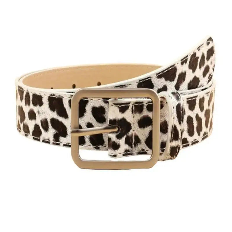 Leopard Print Pu Belt Unisex Fashion Personality Simple Jungle Line