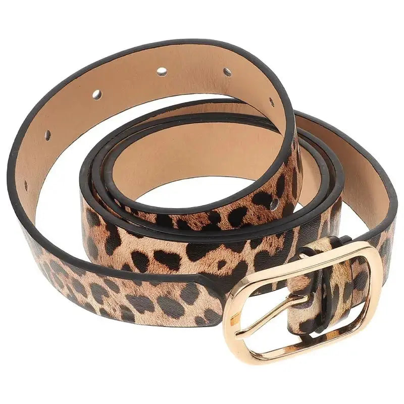 1pc Retro Female Leopard Belt Women Luxury Belt Jungle Line