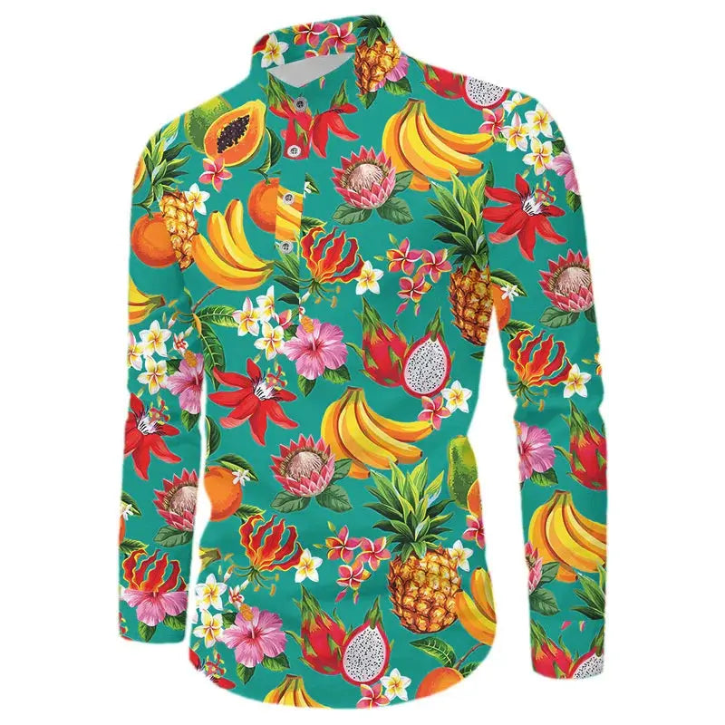 Leopard Shirts Men Fashion Shirt Long Sleeve Hawaiian Shirts - Jungle Line