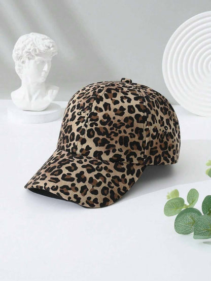 Casquette de Baseball Femme Ajustable à Imprimé Léopard