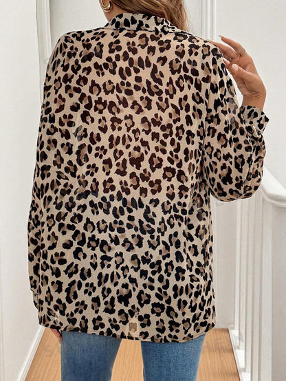 Chemise Imprimée Léopard à Boutons Avant - Élégance