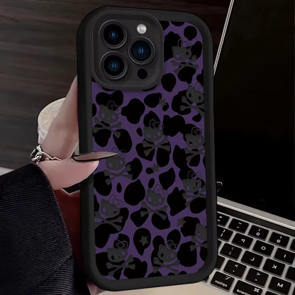 Hello Kitty Leopard Print Phone Case for Iphone 16 15 14 13 12 11 Pro Max XS X XR 8 7 6S plus SE 2020 Liquid Silicone Soft Cover