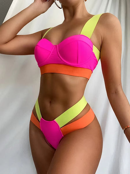 Leopard High Waist Bikini Push up Bra Cup Bikinis 2025 Women Swimsuit Female Swimwear Two Piece Bikini Set High Cut Bathing Suit