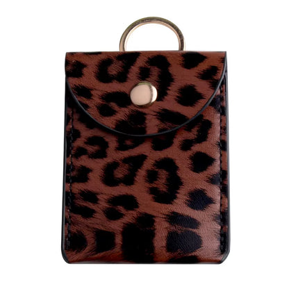 Fashion Leopard Print PU Function Card Case Business Card Holder Men Women Credit Card Bag ID Card Key Wallet with Keychain