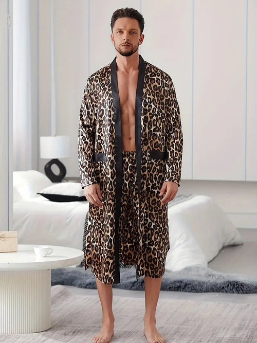 Pyjama Homme Imprimé Léopard | Confort et Élégance Nocturne