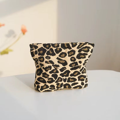 Small Leopard Print Coin Purse Women'S Makeup Bag Portable Cosmetics Storage Bag Fashion Lipstick Bag Daily Commuting Liner Bag