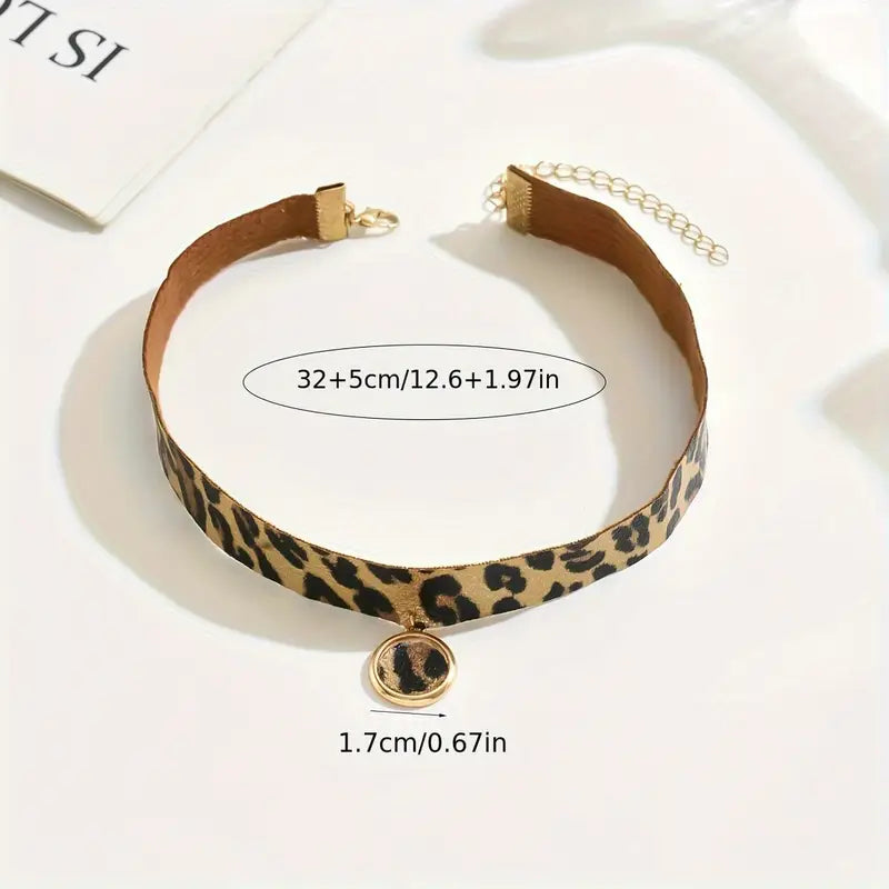 Collier Ras du Cou Léopard – Style Hip-Hop Vintage
