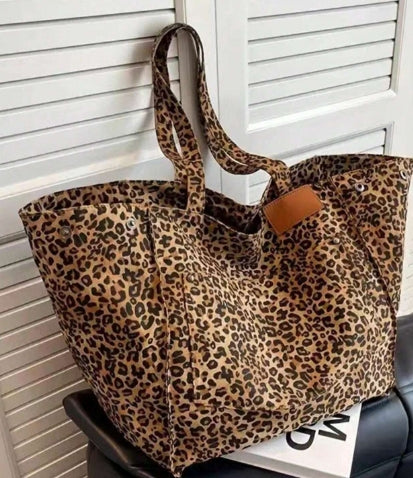 Sac Fourre-Tout Imprimé Léopard Élégant - Grande Capacité