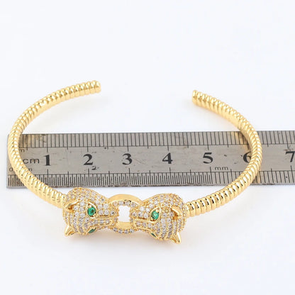 Charms Double Leopard Head Bracelets For Women