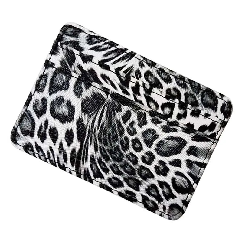 New Leopard Pattern Leather Slim Card Wallet For  men