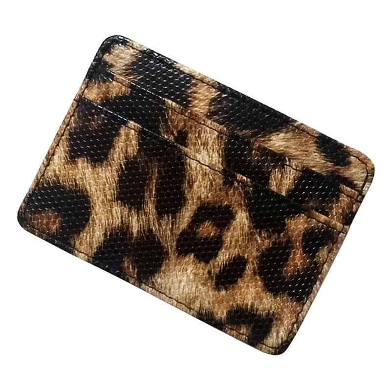 New Leopard Pattern Leather Slim Card Wallet For  men