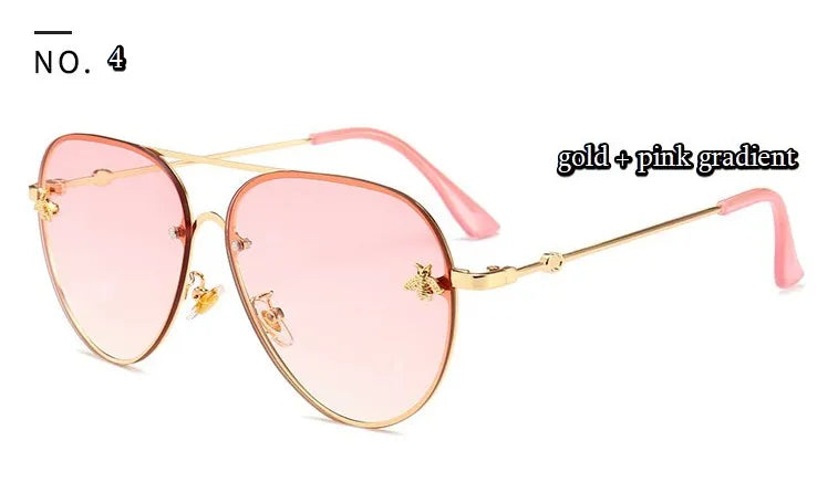 Luxury Bee Pilot Sunglasses Women Fashion Shades
