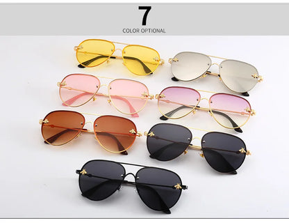 Luxury Bee Pilot Sunglasses Women Fashion Shades