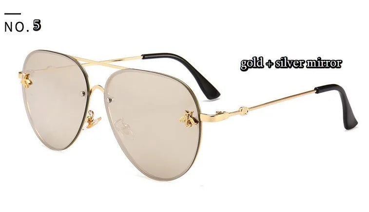 Luxury Bee Pilot Sunglasses Women Fashion Shades