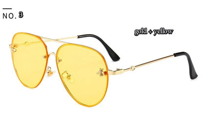 Luxury Bee Pilot Sunglasses Women Fashion Shades