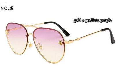 Luxury Bee Pilot Sunglasses Women Fashion Shades