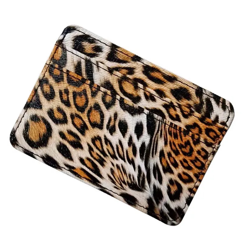 New Leopard Pattern Leather Slim Card Wallet For  men