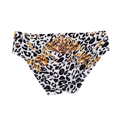 Sexy Mens Leopard Swim Briefs Summer Pool Waterproof