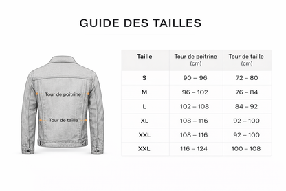 Veste en jean homme léopard vintage de Jungle Line, style tendance, coupe ajustée, détail de motif léopard sur le tissu denim.