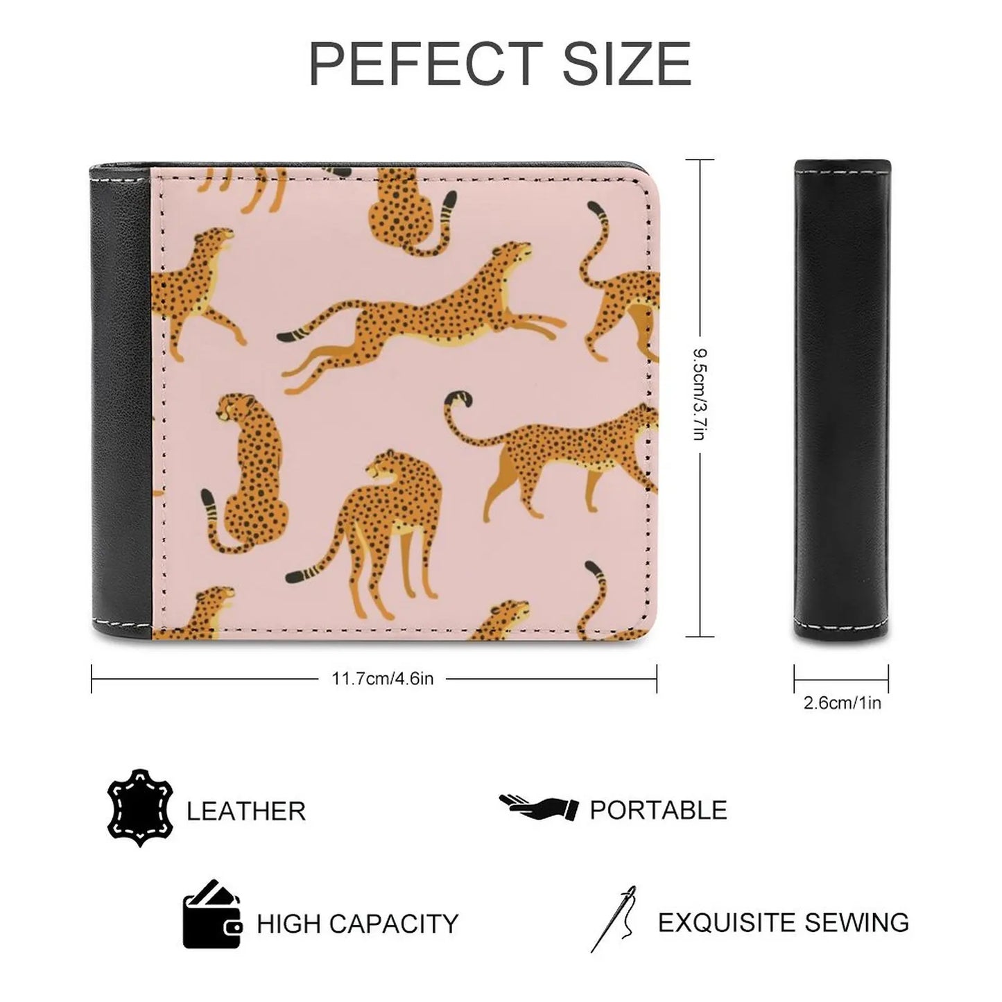 Leopards Or Cheetahs. Men Women Pu Leather Wallet