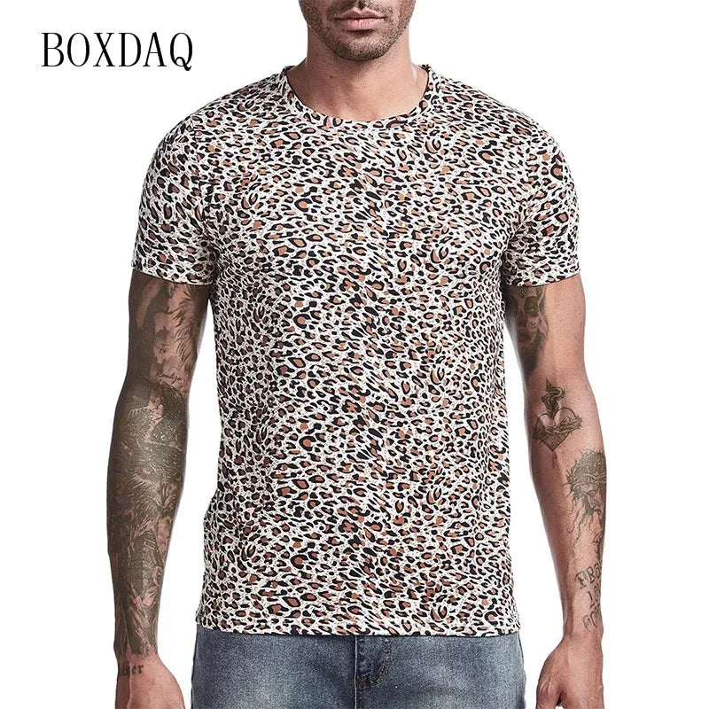 Leopard Men's Fashion T-Shirts Short Sleeve Streetwear
