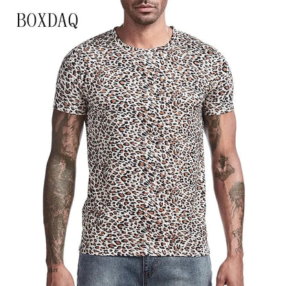 Leopard Men's Fashion T-Shirts Short Sleeve Streetwear