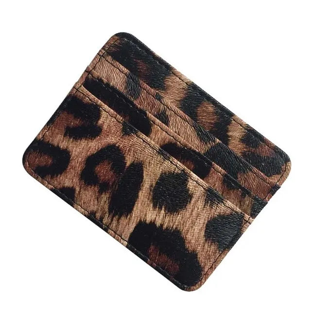 New Leopard Pattern Leather Slim Card Wallet For  men
