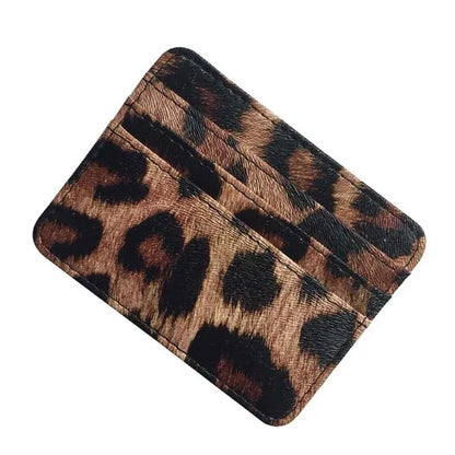 New Leopard Pattern Leather Slim Card Wallet For  men