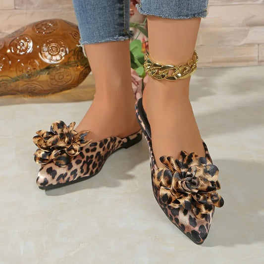 New Leopard Print Baotou Plus Size Slippers Summer