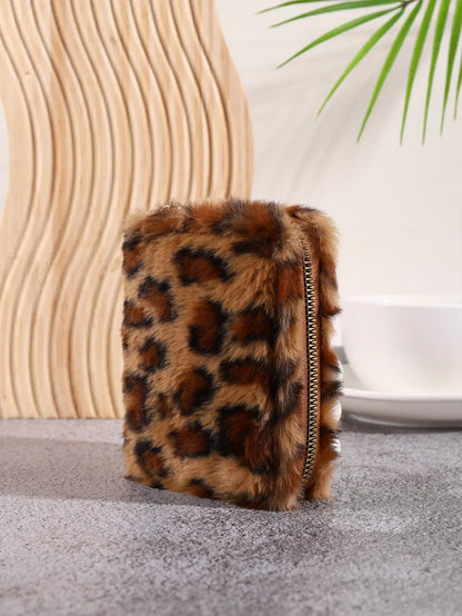 Creative Plush Coin Purse Fashion Leopard Pattern Women