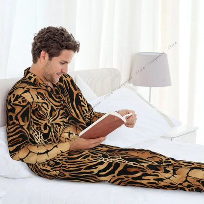 Mens Pajamas Sets Home Suits Tiger Leopard And Crocodile