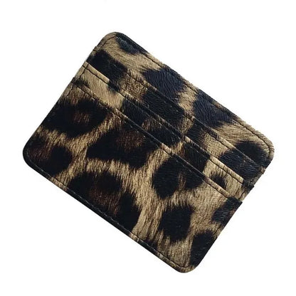 New Leopard Pattern Leather Slim Card Wallet For  men