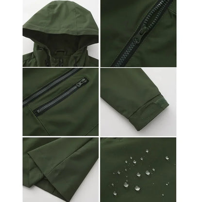 Spring New Green Women's Hooded Long Jacket, Fashion Casual Coats, European Size S-3XL, Trench Women, Pink Black Blue Available