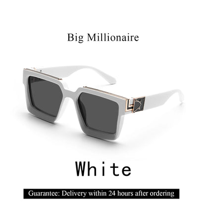Ruiao Retro Black Millionaire Shades Luxury Sunglasses 2025 For Men Designer Famous Brand Square Sun Glasses Man Women Sunglass