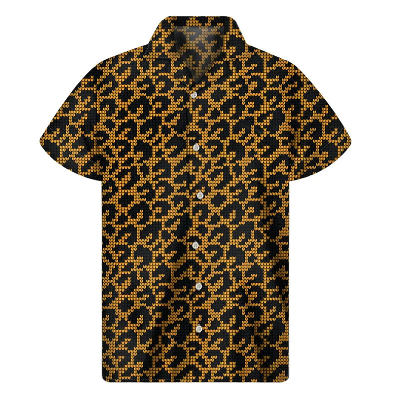 Colorful Leopard Hawaiian Shirts For Men Clothing 3D Print