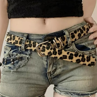 Y2K Girls Leopard Print Belt Women Jeans Snakeskin Pattern Belts Classic Simple PU Leather Waistband Long-lasting Fashion Belt