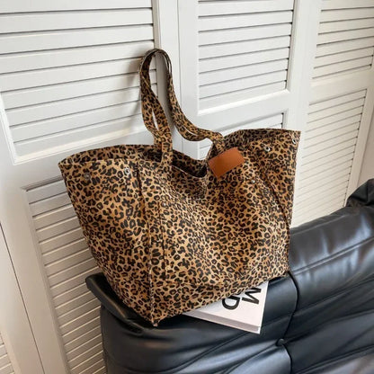 Oversized Leopard Prints Shoulder Bags for Women ags