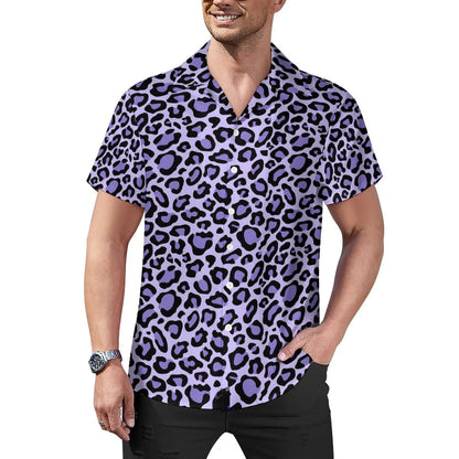 Hawaiian Sexy Red Leopard Spots Men's Shirts For Man