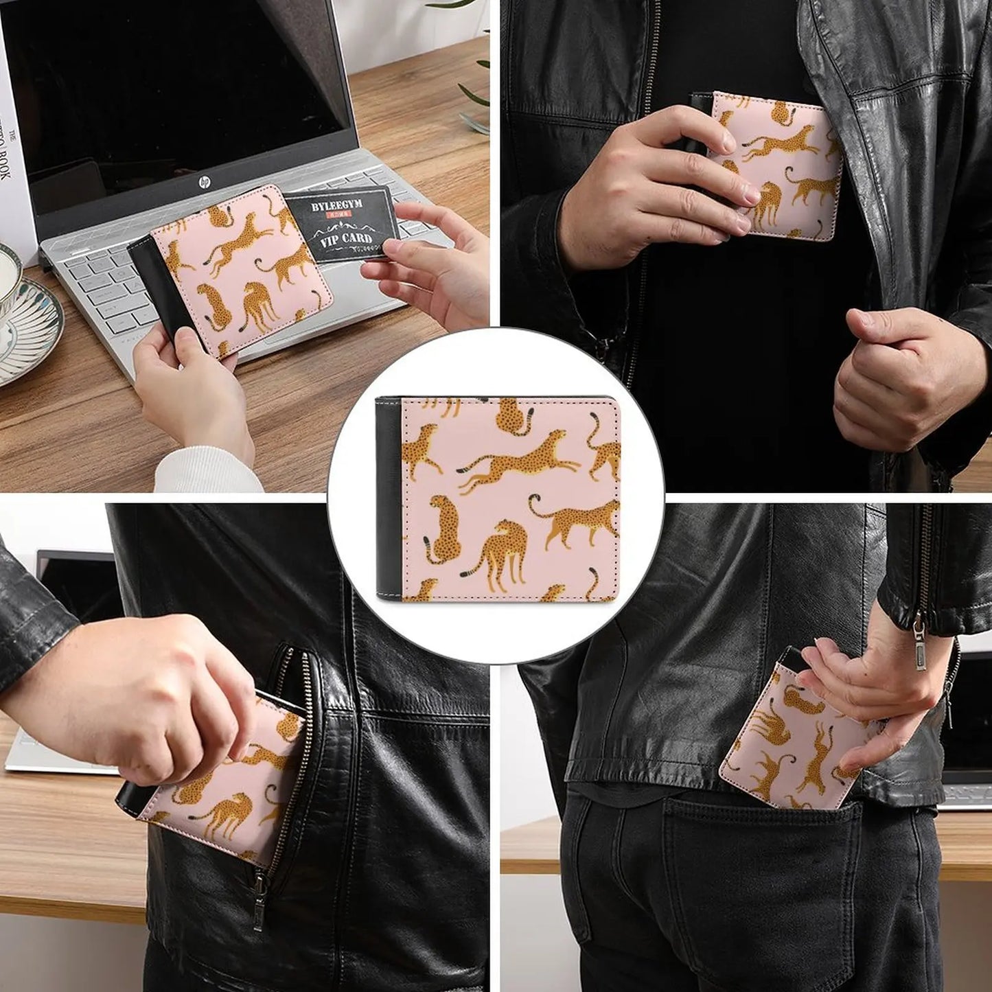 Leopards Or Cheetahs. Men Women Pu Leather Wallet