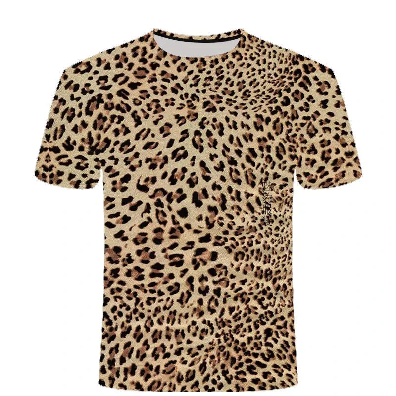 Leopard Print 3D T-shirt – Stylish Summer Top for Men & Women