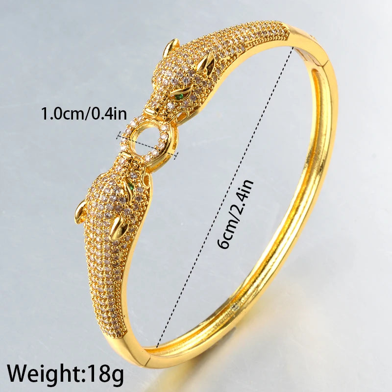 Gold Silver Color Leopard Head Bracelets For Women
