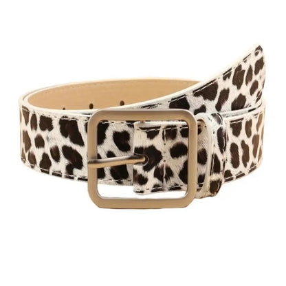 Leopard Print Pu Belt Unisex Fashion Personality Simple