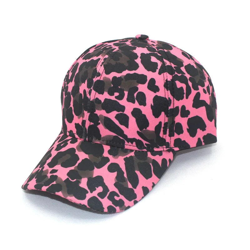 Leopard print printing adjustable sun protection baseball cap