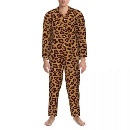 Green Leopard Texture Sleepwear Autumn Animal Print